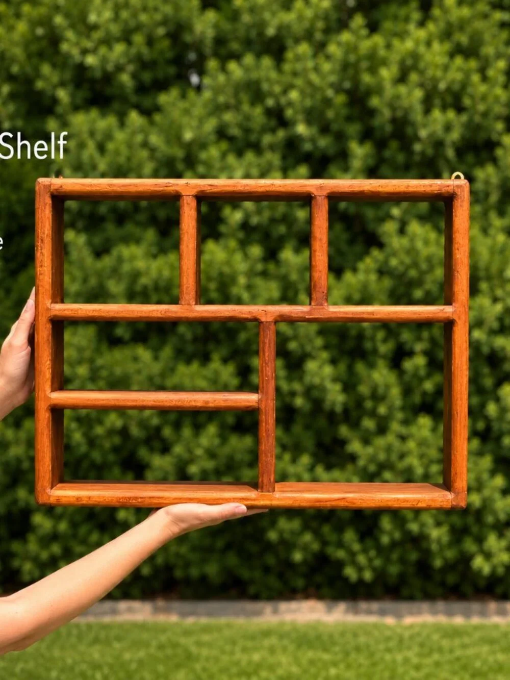 Vintage Wooden Wall Cubby Shelf Display Shelf Shadow Box Curio Shelf